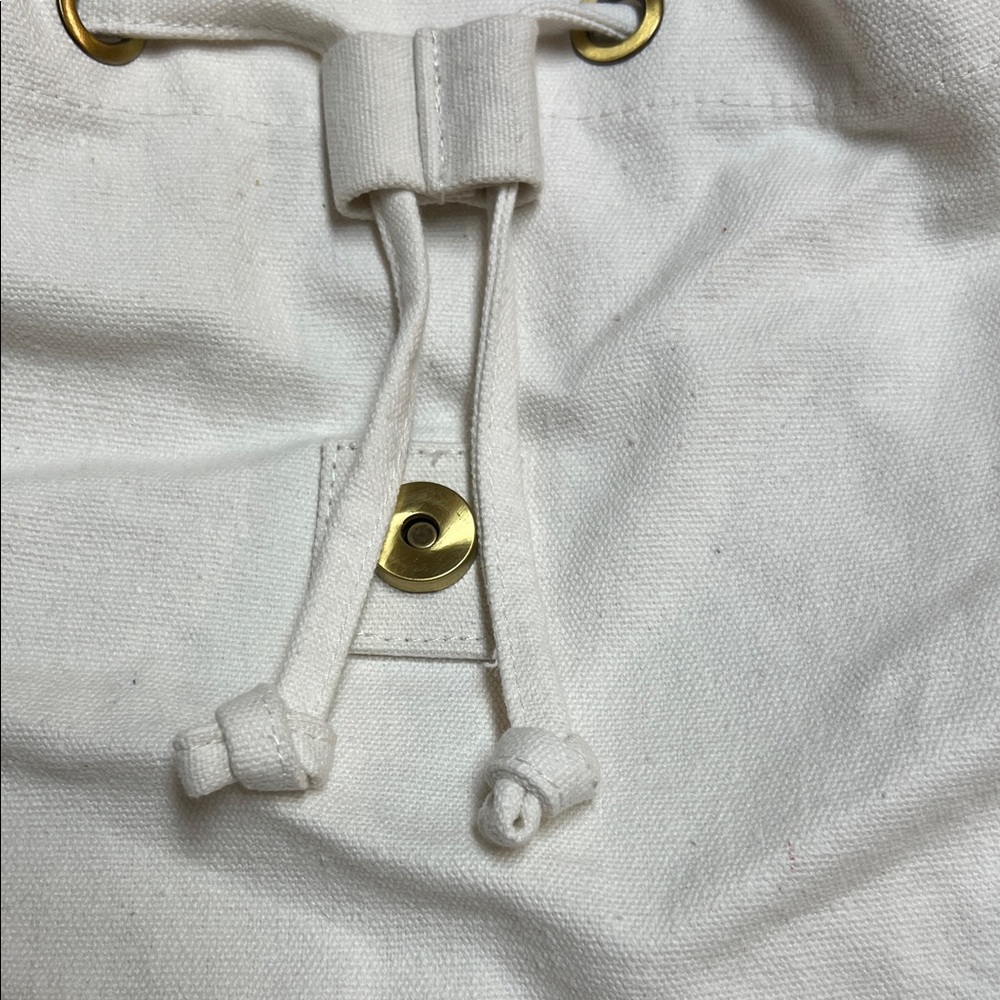 Chic White Canvas Backpack - Picture 2 of 6
